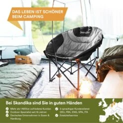 Skandika Moonchair Sirkka – Campingstoelen – Klapstoel – Vouwstoel – Kampeerstoel - Grote, Comfortabele, Campingstoel Opvouwbaar, Gepolsterd, Koelvak, Drinkhouder, Draaggreep En Draagtas, Antislipvoetjes - Max. 150 Kg – Zwart/grijs -Intex Deals Winkel 1200x1200 159