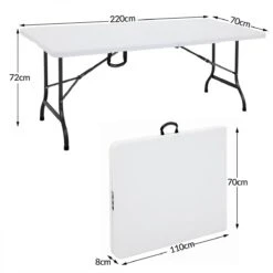 Casaria Tuintafel Opvouwbaar – Met Draaggreep 220x70 Cm – Wit -Intex Deals Winkel 1200x1200 17