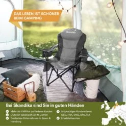 Skandika Relax Comfort Campingstoel - Campingstoel Opvouwbaar - Comfortabele Klapstoel Met Drinkhouder En Koelvak, Tot Max. 160 Kg, Opvouwbaar, Lichtgewicht | Vouwstoel Voor Kamperen, Camping, Festival, Vissen – Grijs -Intex Deals Winkel 1200x1200 245