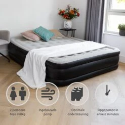 BluMill Luchtbed - 2-persoons - Ingebouwde Pomp - 203x152x36 Cm - Duurzame Keuze -Intex Deals Winkel 1200x1200 401