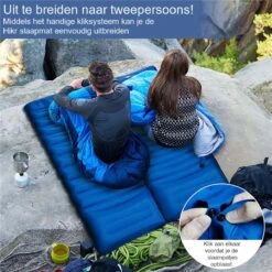 Hikr® Slaapmat 10cm+ Dikte - Comfortabel Luchtmatras - Zelfopblazend Met De Voet - TPU+40D Nylon - Slaapmatje Eenpersoons En Uit Te Breiden Tot Tweepersoons - Slaapmat Met Ingebouwde Pomp -Intex Deals Winkel 1200x1200 412