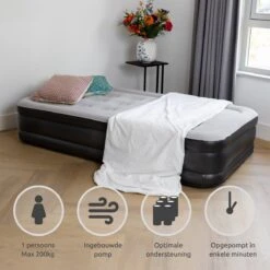 BluMill Eenpersoons Luchtbed - Met Ingebouwde Pomp - Luchtbed Zelfopblazend - Incl. Draagtas - 191x99x36 Cm -Intex Deals Winkel 1200x1200 423