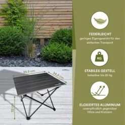 Skandika Ruka S Kleine Campingtafel – Campingtafels - Aluminium Campingtafel, Opvouwbaar, Zeer Licht, Eenvoudig Te Monteren, Stabiele Standaard - Opvouwtafel Voor Kamperen, Tenten Wandelen, Reizen, Thuis, Tuin – Tot Max. 20 Kg. - Grijs -Intex Deals Winkel 1200x1200 55