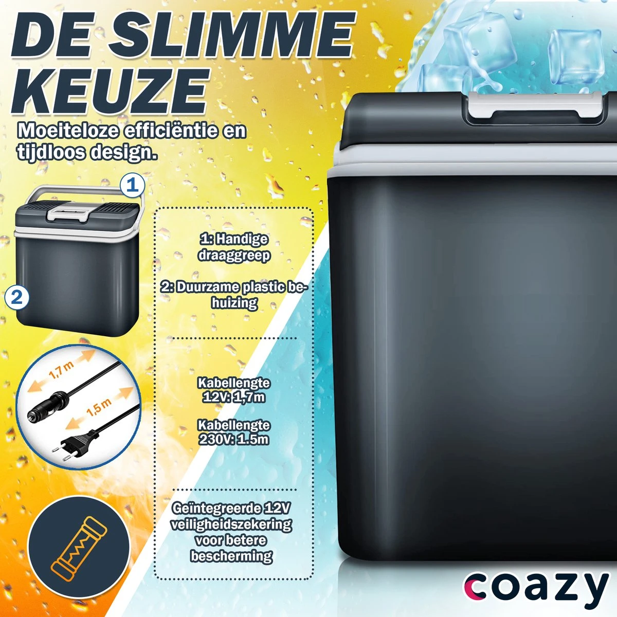 Koelbox 24L Met ECO Modus Voor Auto & Camping - Frigobox Elektrisch 24 Liter Met 12v 230 Volt - Verkoelt En Verwamt - MiniBar - Mini Koelkast 3 Koelbox 24L Met ECO Modus Voor Auto & Camping - Frigobox Elektrisch 24 Liter Met 12v 230 Volt - Verkoelt En Verwamt - MiniBar - Mini Koelkast - Afbeelding 3