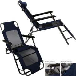 Ligstoel 155x60cm - Opvouwbaar Campingstoel Ligbed Strandstoel Tuinstoel Vouwligstoel Blauw -Intex Deals Winkel 1200x1200 74