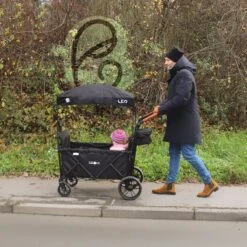 FableKids LEO X4Plus Opvouwbare Wagen Met Dak Fossil Grey -Intex Deals Winkel 1200x1200 798