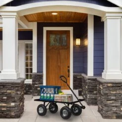 Relaxdays Bolderkar Tuin - Platte Tuinwagen - Luchtbanden - 200 Kg - Transportkar - Staal -Intex Deals Winkel 1200x1200 806