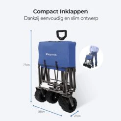 LifeGoods Bolderkar - Opvouwbaar - Tot 80KG - 94L - Wasbaar Polyester - 98x45cm - Blauw/Grijs -Intex Deals Winkel 1200x1200 813