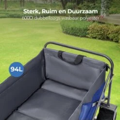 LifeGoods Bolderkar - Opvouwbaar - Tot 80KG - 94L - Wasbaar Polyester - 98x45cm - Blauw/Grijs -Intex Deals Winkel 1200x1200 818
