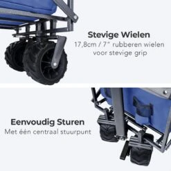 LifeGoods Bolderkar - Opvouwbaar - Tot 80KG - 94L - Wasbaar Polyester - 98x45cm - Blauw/Grijs -Intex Deals Winkel 1200x1200 819