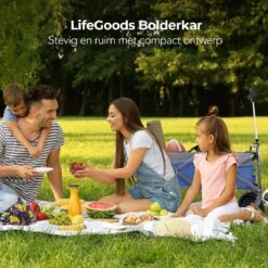 LifeGoods Bolderkar - Opvouwbaar - Tot 80KG - 94L - Wasbaar Polyester - 98x45cm - Blauw/Grijs -Intex Deals Winkel 1200x1200 820