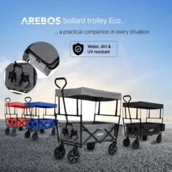 AREBOS Handwagen Vouwbare Dak Handwagen Vouwbare Trolley Uitrustingswagen Grijs -Intex Deals Winkel 1200x1200 828
