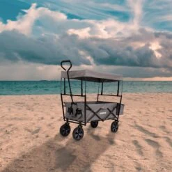 AREBOS Handwagen Vouwbare Dak Handwagen Vouwbare Trolley Uitrustingswagen Grijs -Intex Deals Winkel 1200x1200 829