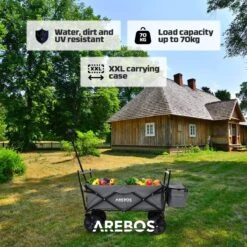 AREBOS Handwagen Vouwbare Dak Handwagen Vouwbare Trolley Uitrustingswagen Grijs -Intex Deals Winkel 1200x1200 830