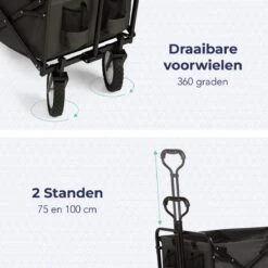 LifeGoods Bolderkar - Opvouwbaar - Draaibare Wielen - 2 Standen - 70KG Draagkracht - Grijs 13 LifeGoods Bolderkar - Opvouwbaar - Draaibare Wielen - 2 Standen - 70KG Draagkracht - Grijs -Intex Deals Winkel 1200x1200 835