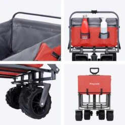 LifeGoods Bolderkar - Opvouwbaar - Tot 80KG - 94L - Wasbaar Polyester - 98x45cm - Rood/Grijs -Intex Deals Winkel 1200x1200 874