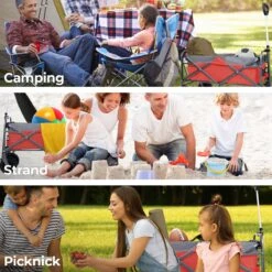 LifeGoods Bolderkar - Opvouwbaar - Tot 80KG - 94L - Wasbaar Polyester - 98x45cm - Rood/Grijs -Intex Deals Winkel 1200x1200 876