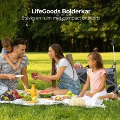 LifeGoods Bolderkar - Opvouwbaar - Tot 80KG - 94L - Wasbaar Polyester - 98x45cm - Zwart/Grijs -Intex Deals Winkel 1200x1200 894