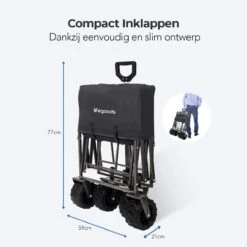 LifeGoods Bolderkar - Opvouwbaar - Tot 80KG - 94L - Wasbaar Polyester - 98x45cm - Zwart/Grijs -Intex Deals Winkel 1200x1200 898