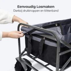 LifeGoods Bolderkar - Opvouwbaar - Tot 80KG - 94L - Wasbaar Polyester - 98x45cm - Zwart/Grijs -Intex Deals Winkel 1200x1200 899