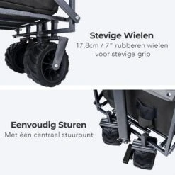 LifeGoods Bolderkar - Opvouwbaar - Tot 80KG - 94L - Wasbaar Polyester - 98x45cm - Zwart/Grijs -Intex Deals Winkel 1200x1200 901