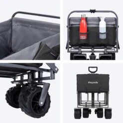 LifeGoods Bolderkar - Opvouwbaar - Tot 80KG - 94L - Wasbaar Polyester - 98x45cm - Zwart/Grijs -Intex Deals Winkel 1200x1200 902