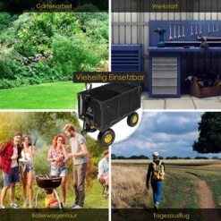 Exxen KESSER® Bolderkar, 550 Kg Belastbaar, Tuinwagen, Transportwagen, Tuinwagen, Uitneembaar Zeil, Gereedschapswagen, Handwagen, Veelzijdig Inzetbaar, Zwart -Intex Deals Winkel 1200x1200 909