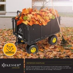 Exxen KESSER® Bolderkar, 550 Kg Belastbaar, Tuinwagen, Transportwagen, Tuinwagen, Uitneembaar Zeil, Gereedschapswagen, Handwagen, Veelzijdig Inzetbaar, Zwart -Intex Deals Winkel 1200x1200 910