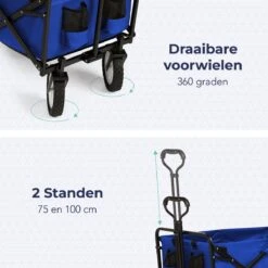 LifeGoods Bolderkar - Opvouwbaar - Draaibare Wielen - 2 Standen - 70KG Draagkracht - Blauw 12 LifeGoods Bolderkar - Opvouwbaar - Draaibare Wielen - 2 Standen - 70KG Draagkracht - Blauw -Intex Deals Winkel 1200x1200 913