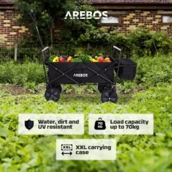 AREBOS Handwagen Vouwbare Dak Handwagen Vouwbare Trolley Uitrustingswagen Zwart -Intex Deals Winkel 1200x1200 958