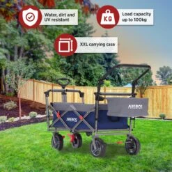 AREBOS Premium Steekwagen Met Dak Opvouwbare Tuinkar Handkar Bolderkar Blauw / Grijs -Intex Deals Winkel 1200x1200 979