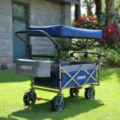 AREBOS Premium Steekwagen Met Dak Opvouwbare Tuinkar Handkar Bolderkar Blauw / Grijs -Intex Deals Winkel 1200x1200 980