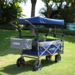 AREBOS Premium Steekwagen Met Dak Opvouwbare Tuinkar Handkar Bolderkar Blauw / Grijs -Intex Deals Winkel 1200x1200 981