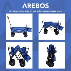 AREBOS Handwagen Vouwbare Dak Handwagen Vouwbare Trolley Uitrustingswagen Blauw -Intex Deals Winkel 1200x1200 999