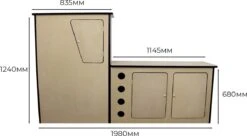 Camper Keuken MDF - Linkerkant EU - Inclusief Kledingstang + Wijnrek - Onbewerkt - Inbouw Kasten Inrichting Kampeerauto Caravan -Intex Deals Winkel 1200x663