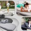 Opblaasbaar Matras Voor In De Auto, Opblaasbaar Bed, Opvouwbaar, Comfortabele Autostoel, Automatras Met Elektrische Luchtpomp En 3 Adapters, 2 Kussens En Draagtas, Voor Camping, Reizen (zwart)