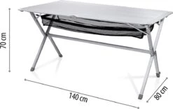 Campart Campingtafel XL TA-0806 - Opvouwbaar, Lichtgewicht En Met Verstelbare Poten - Kampeertafel Inklapbaar Inclusief Opbergtas - 140 X 80 X 70 Cm - Wit -Intex Deals Winkel 1200x756