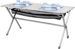 Campart Campingtafel XL TA-0806 - Opvouwbaar, Lichtgewicht En Met Verstelbare Poten - Kampeertafel Inklapbaar Inclusief Opbergtas - 140 X 80 X 70 Cm - Wit -Intex Deals Winkel 1200x793