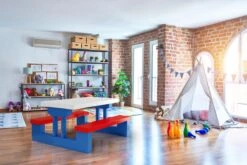 Merkloos Kinder Picknicktafel Met Parasol - Blauw -Intex Deals Winkel 1200x800 3