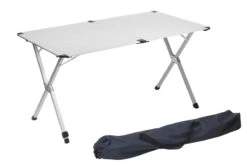 Campart Campingtafel XL TA-0806 - Opvouwbaar, Lichtgewicht En Met Verstelbare Poten - Kampeertafel Inklapbaar Inclusief Opbergtas - 140 X 80 X 70 Cm - Wit -Intex Deals Winkel 1200x802