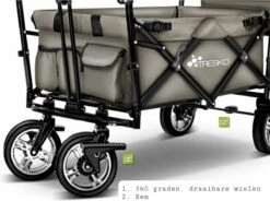 Wildebeest Bolderkar Opvouwbaar Grijs - Bolderwagen Met Kinder Zitje - Bolderkarren - Handkar Grijs - Opvouwbaar Transportwagen - Transportkar - Handkar Tuin Trolley Met Dak Transport Trolley XXL -Intex Deals Winkel 1200x896 1