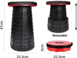 Kampeerkruk - Uitschuifbare Kruk - Rood/Zwart- Tot 120 Kg - Travel Stool - Opvouwbare Campingkruk - Inklapbaar Krukje - Telescopische Kruk - Camping - Outdoor -Intex Deals Winkel 1200x910