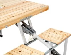 CAMPZ Fir Wood Picknicktafel, Bruin/grijs -Intex Deals Winkel 1200x937