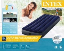 Intex Luchtbedset Intex Luchtbed - 1-Persoons - 76 X 191 X 25 Cm - Blauw + Intex Elektrische Pomp - 650 Liter/min + Hoeslaken Wit + Reparatieset -Intex Deals Winkel 1200x955