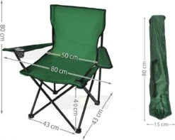 Campingstoel - Inklapbaar Visstoel - Vouwstoel - Comfortabel - Opvouwbaar Stoel - Max. 120 KG - Groen - Rheme -Intex Deals Winkel 1200x957