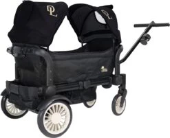 Deryan Luxe Sandy Bolderkar - Duo Buggy - Tandem Buggy - Opvouwbaar - Inklapbare Bolderwagen - Duo Kinderwagen - Zwart -Intex Deals Winkel 1200x976 1