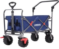 AREBOS Handkar | Transportwagen | Apparatuurwagen | Opvouwbaar | Duwstang| Blauw -Intex Deals Winkel 1200x988 2