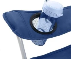 Set Van 2 Opvouwbare Campingstoelen, Klapstoelen Voor Buiten, Comfortabel, Met Armleuningen En Bekerhouders, Stabiel Frame, Draagvermogen 120 Kg - Blauw -Intex Deals Winkel 1200x989
