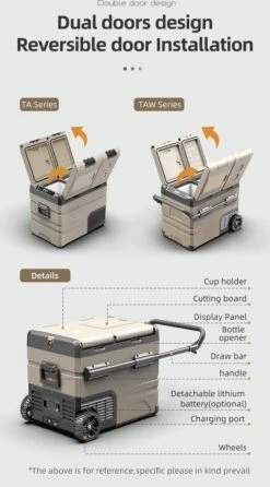 Alpicool 55L - Koelkast/vriezer - 12V-24V/230V - Compressor - APP - Voor Auto En Huis - Outdoor Camping Benodigdheden -Intex Deals Winkel 664x1200