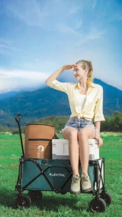 Flextail Gear Bolderkar Opvouwbaar Ezy Wagon - Tot 100KG - Wielen Loskoppelbaar - Zwart -Intex Deals Winkel 674x1200